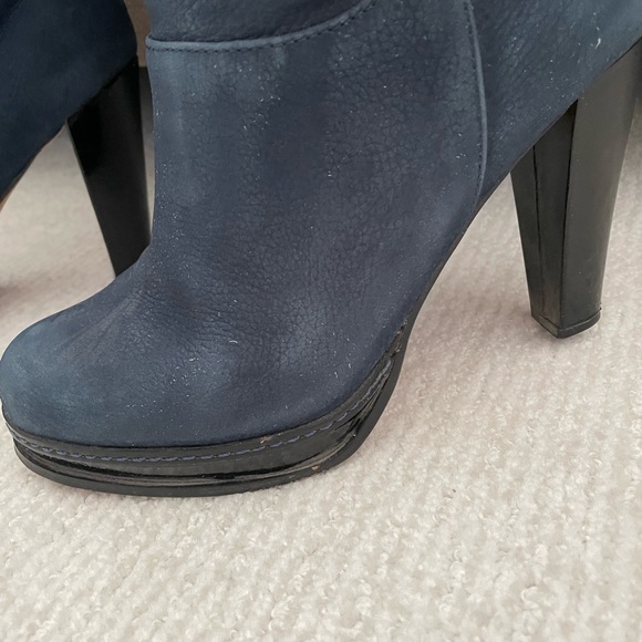 Knee high blue nubuck high heel boot.  Cole Haan. Size 8 - Picture 5 of 11